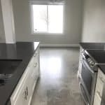 Sleek modern kitchen with custom cabinets and stainless steel appliances for stylish home renovation.